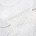 White Ramie Lace Frill Top