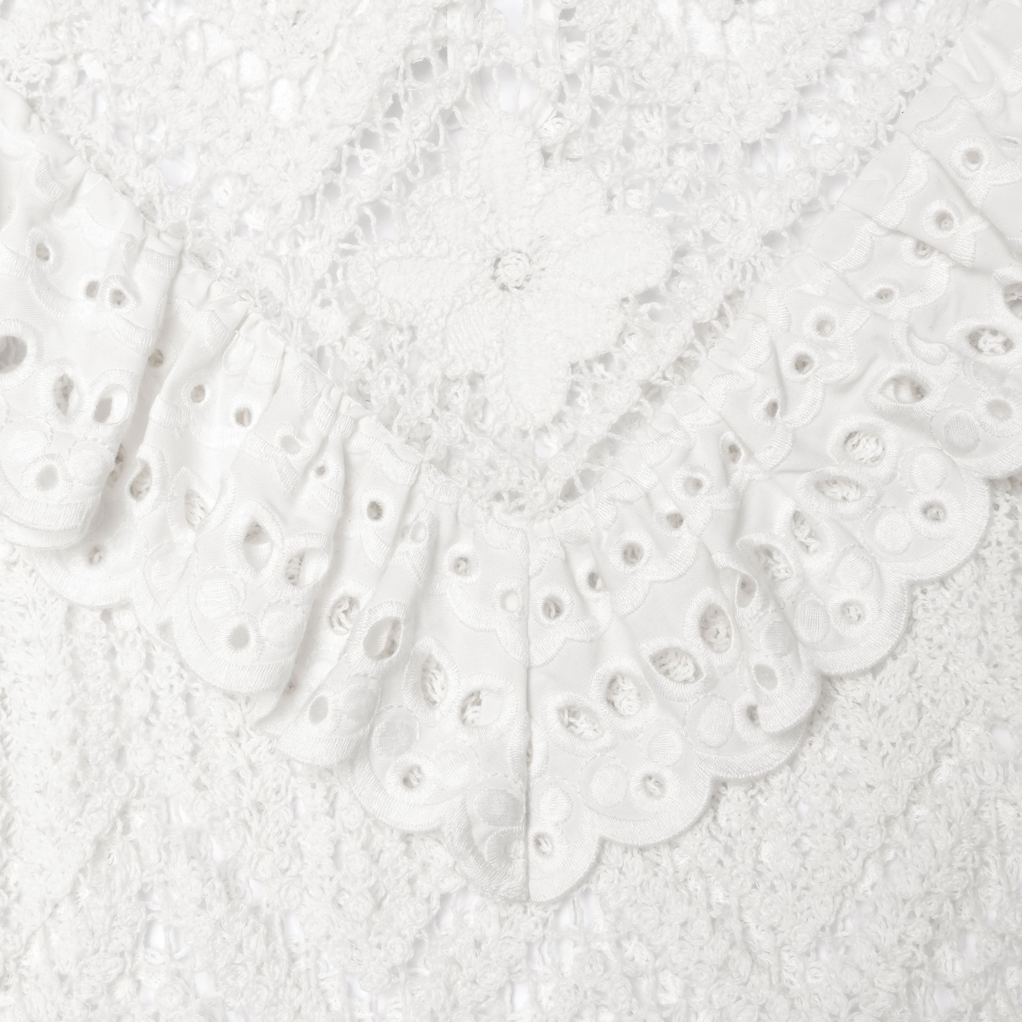White Crochet Broderie Lace Top