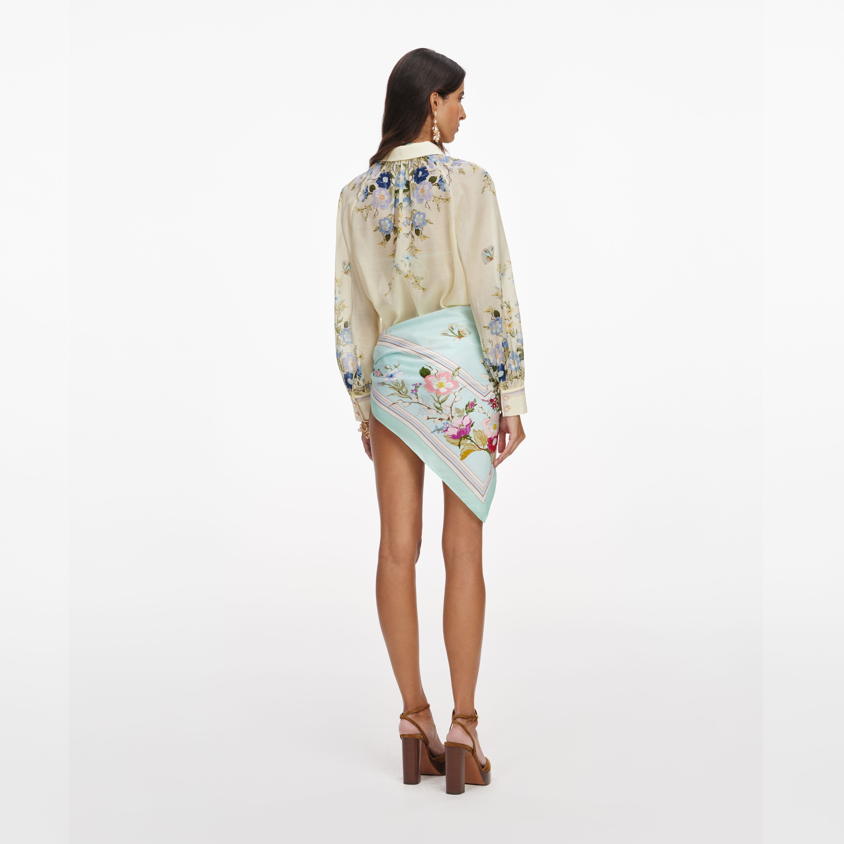 Yellow Floral Organza Blouse