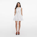 White Cotton Embroidered Mini Dress