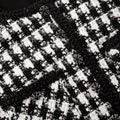 Black Check Boucle Chiffon Midi Dress