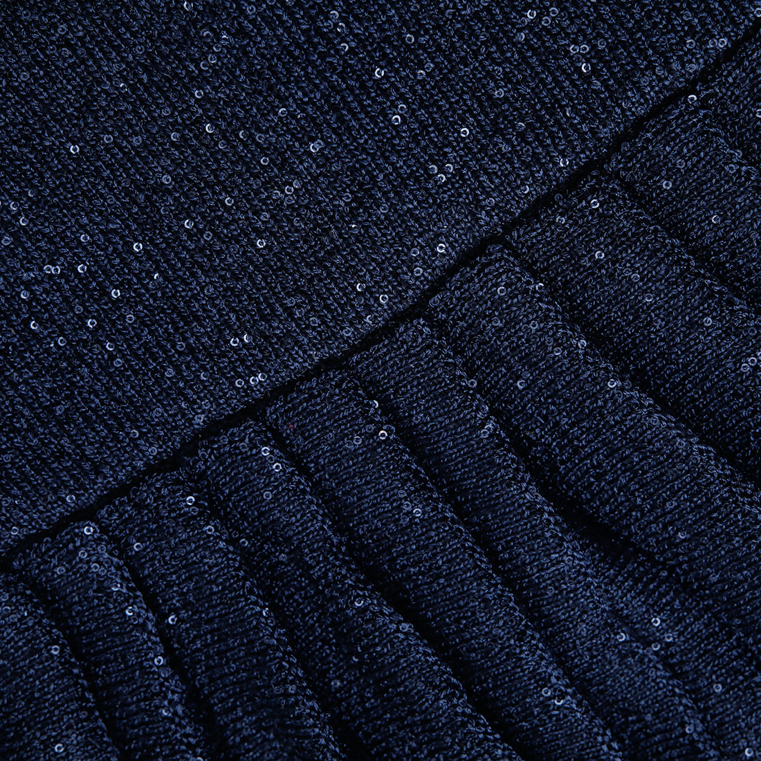 Navy Knit Collar Mini Dress