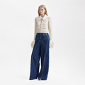 Cream Sequin Pearl Cropped Feather Cardigan