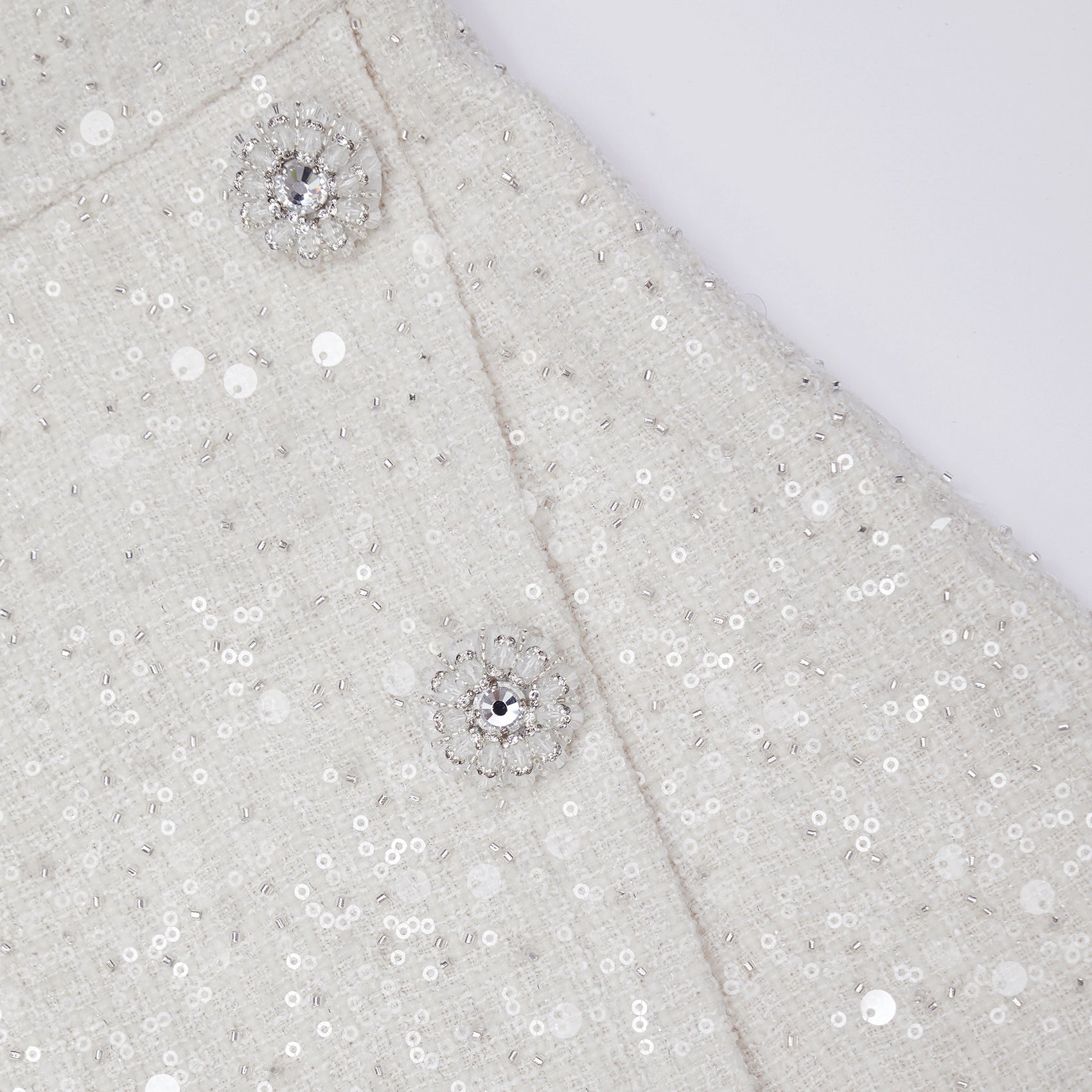 Ivory Sequin Boucle Mini Dress
