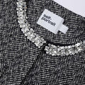 Black Herringbone Embellished Jacket