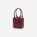 Burgundy Leather Square Mini Tote Bag