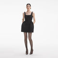 Black Boucle Mini Dress