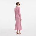 Pink Viscose Knit Midi Dress