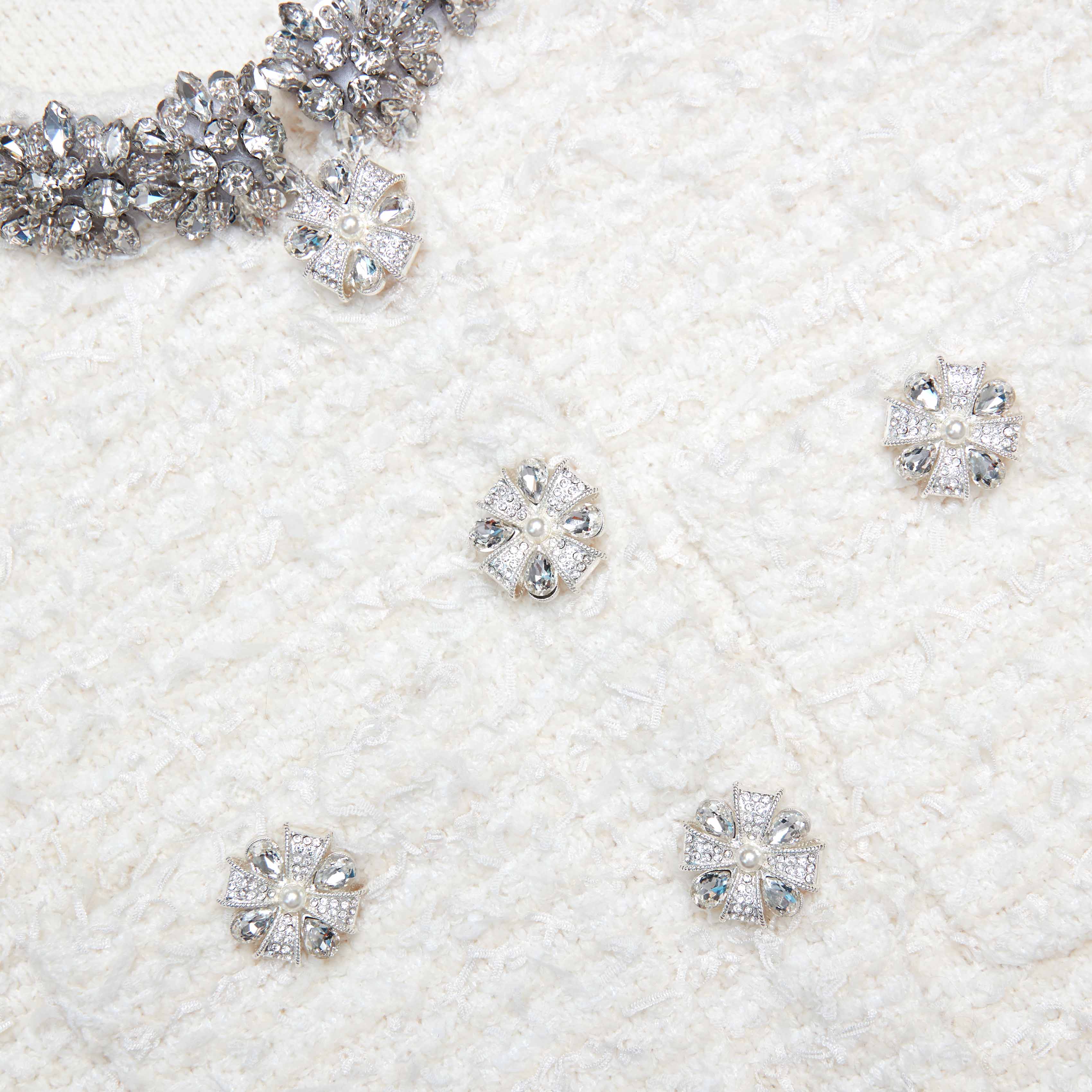 Cream Textured Knit Mini Dress