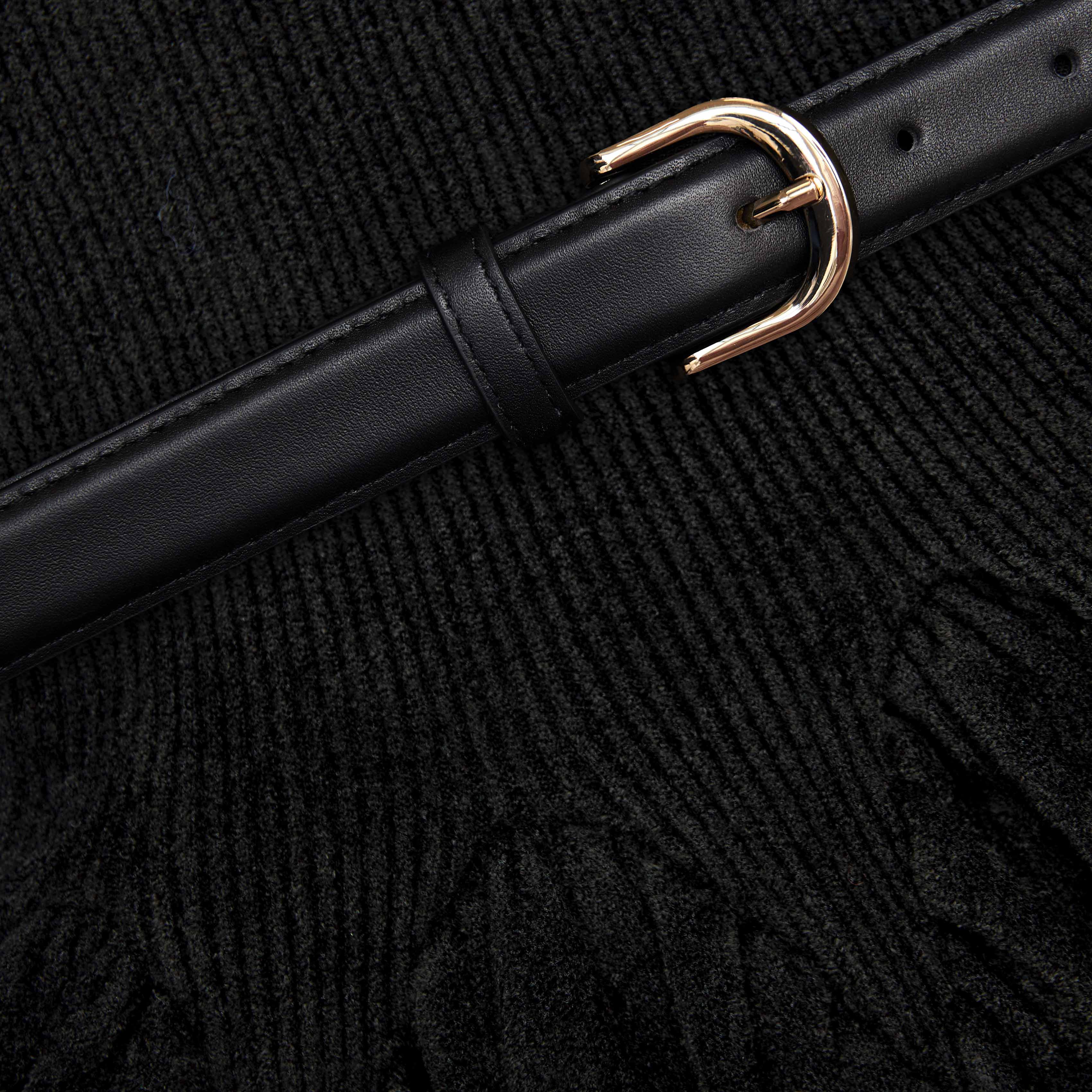 Black Chenille Knit Dress