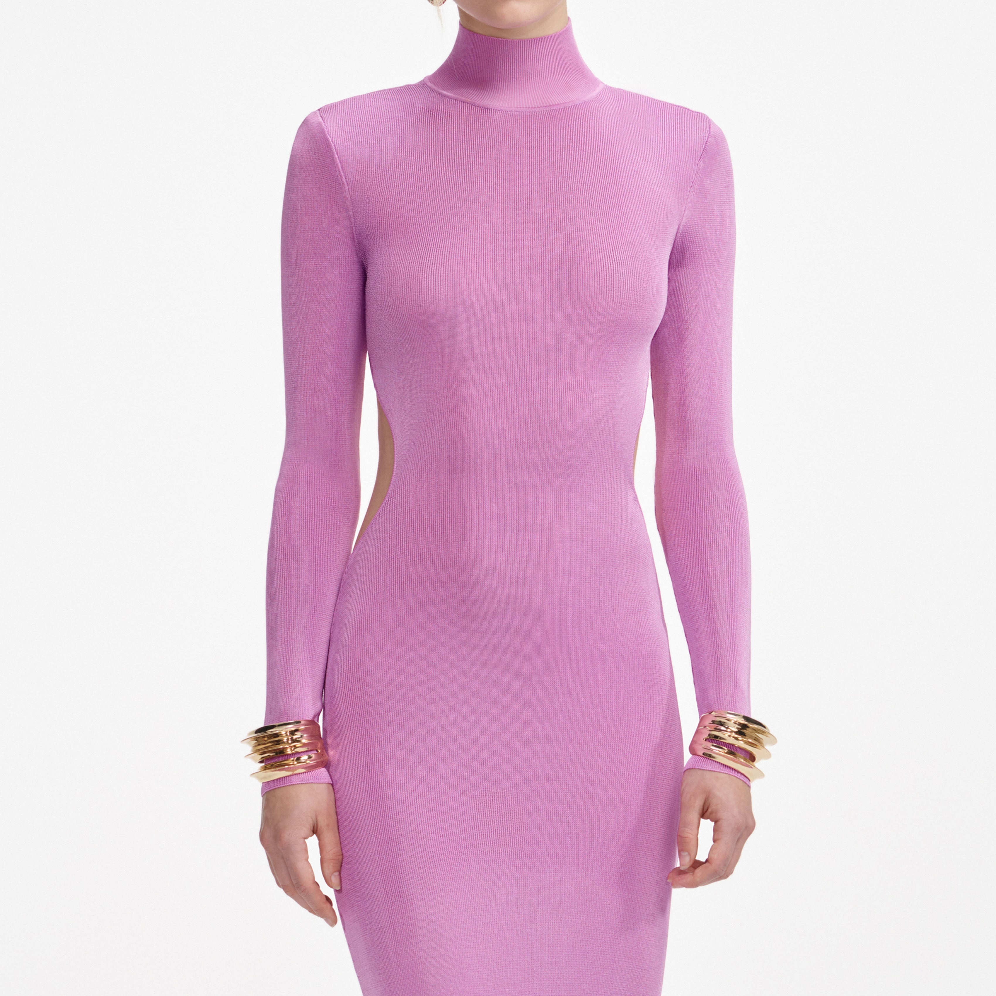 Pink Viscose Knit Maxi Dress