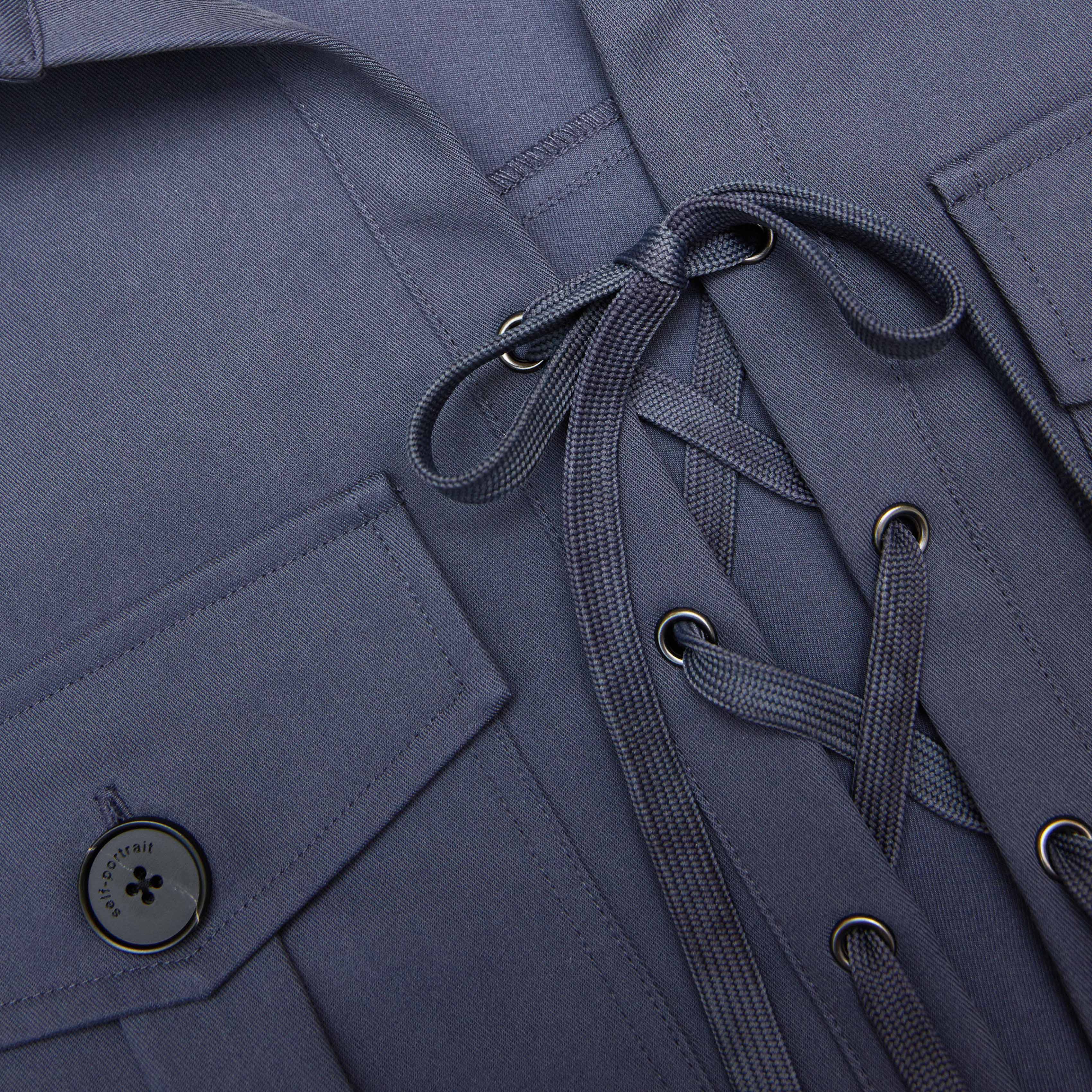 Grey Cotton Long Sleeve Mini Dress