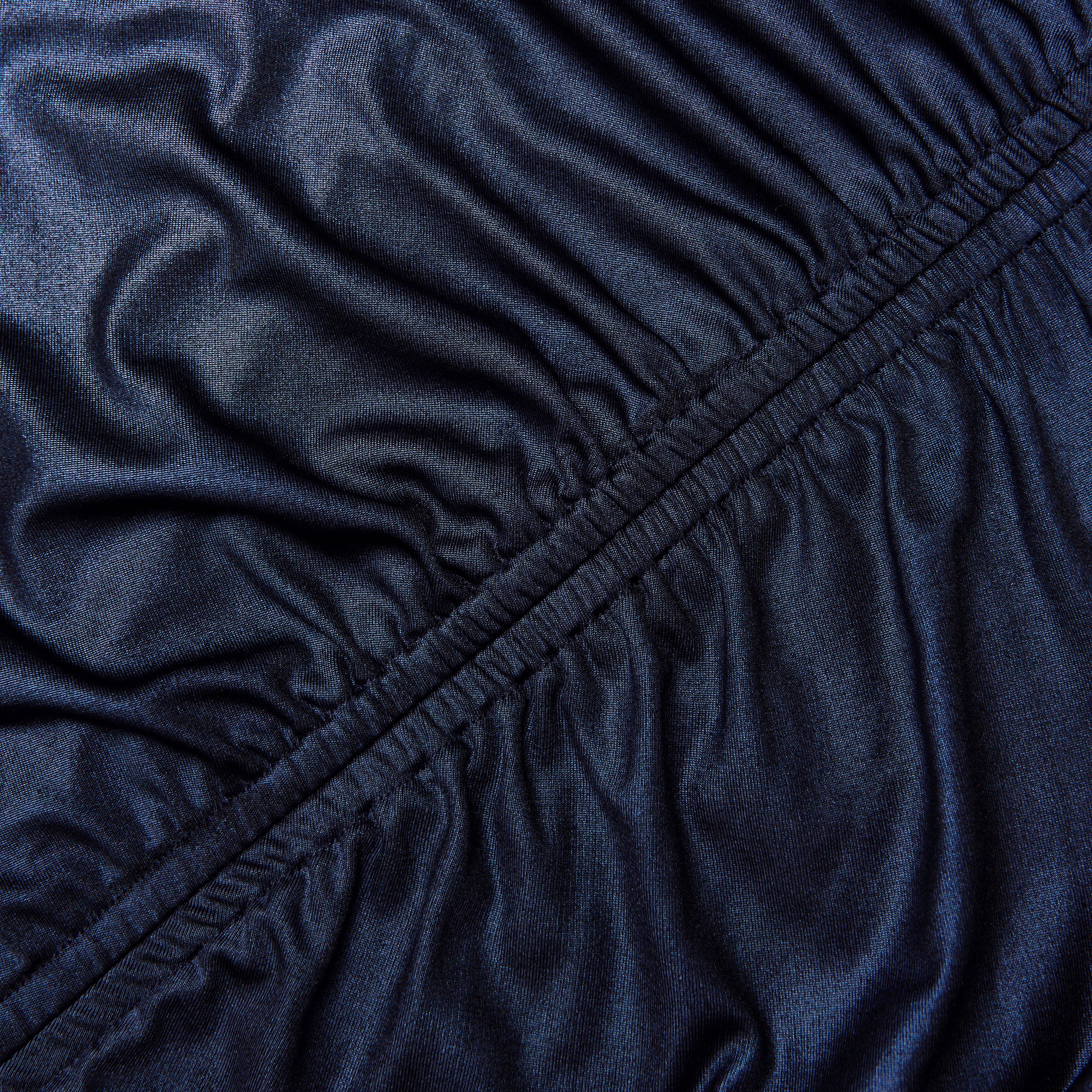 Navy Metallic Gathered Maxi Dress