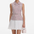 Pink Boucle Chiffon Mini Dress