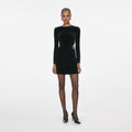 Black Velvet Embellished Mini Dress