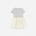 Grey Knit Tulle Dress