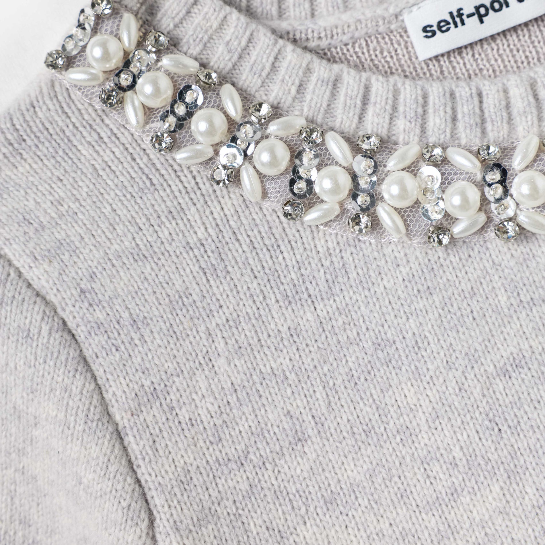 Grey Knit Tulle Dress