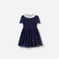 Navy Floral Lace Dress