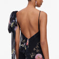 Black Floral Georgette Maxi Dress
