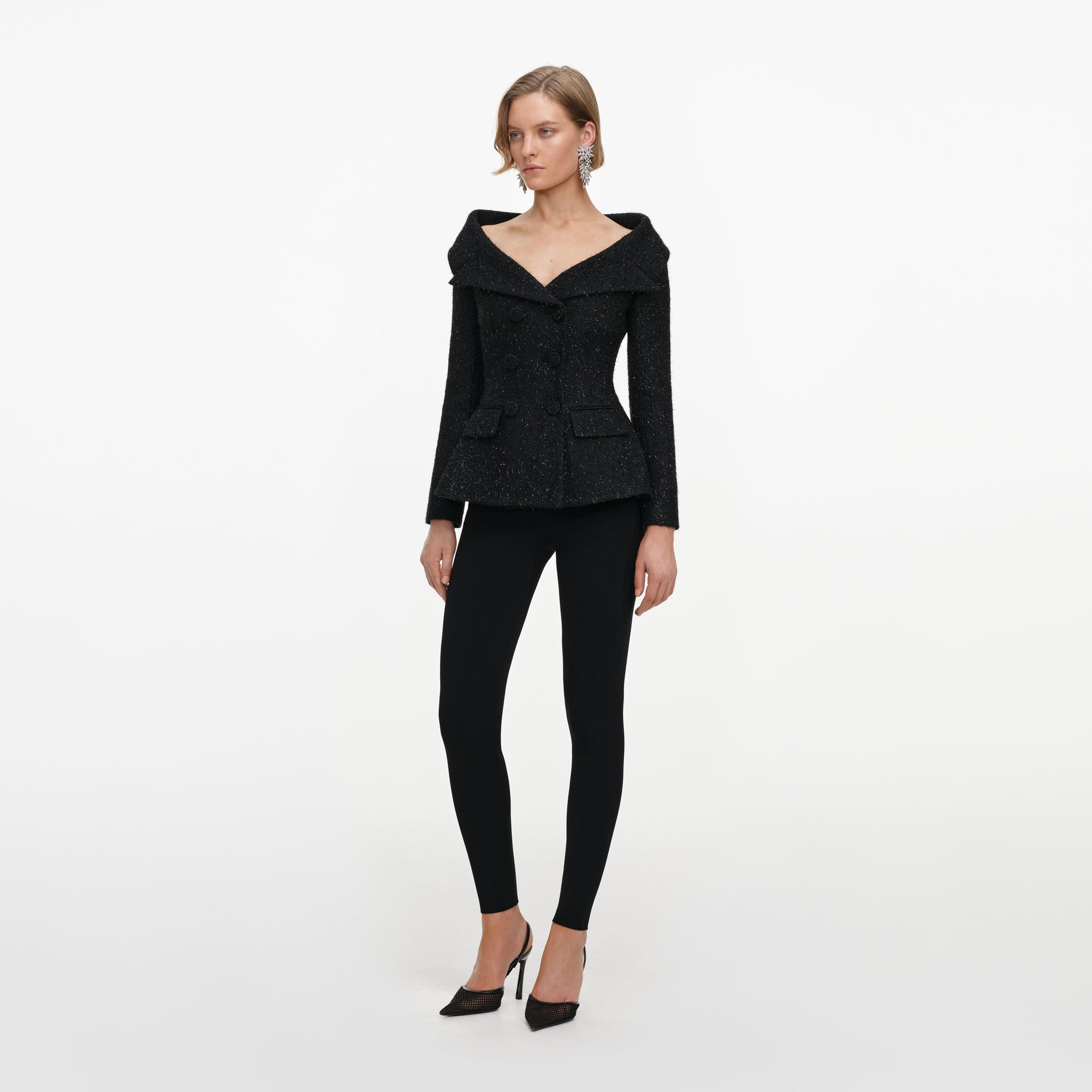 Black Metallic Boucle Jacket
