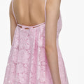 Pink Sequin Lace Cape Mini Dress