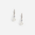 Crystal Flower Dangle Hoop Earring