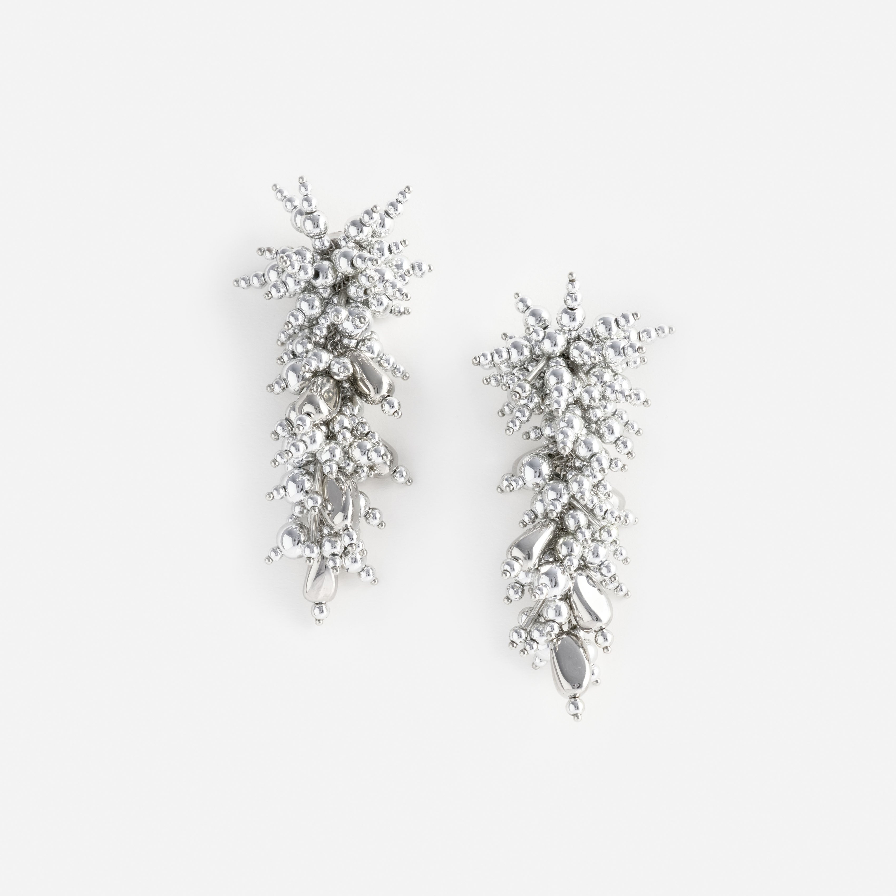 Silver Beaded Dangle Earring
