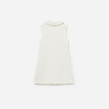 Cream Knit Flower Trim Dress