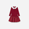 Burgundy Knit Taffeta Dress