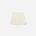 Cream Boucle Pleated Skirt