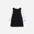Black Boucle Lace Frill Dress