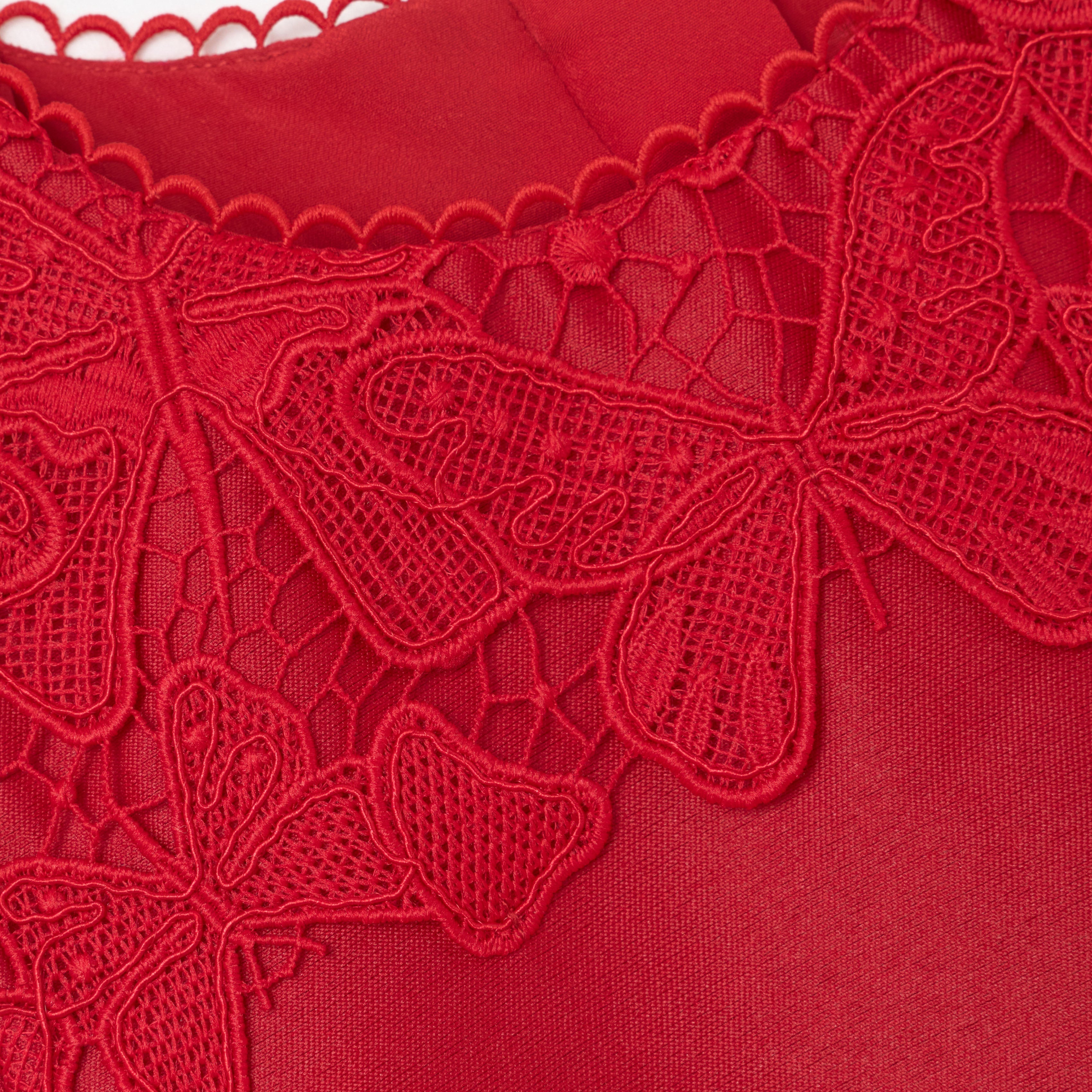 Red Taffeta Lace Dress