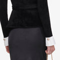 Black Chenille Satin Maxi Dress