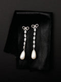 Bow Pearl Droplet Earrings