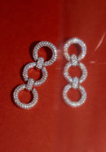 Crystal Link Three Tiered Earrings