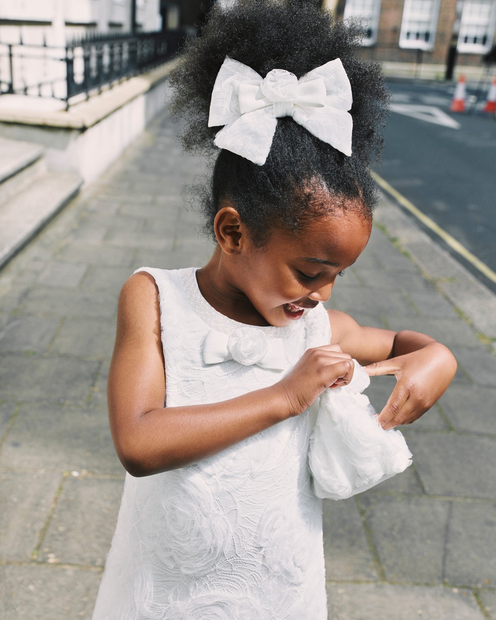 White Lace Hair Bow