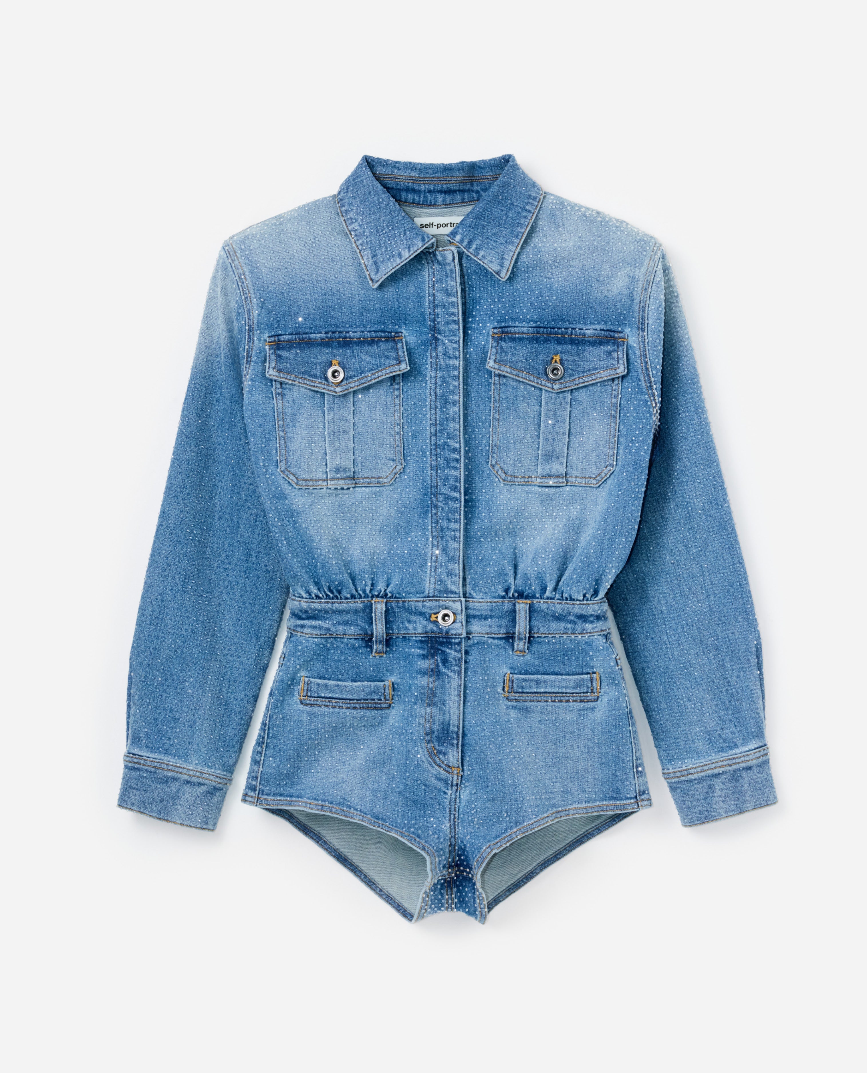Rhinestone Denim Playsuit
