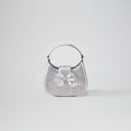 Silver Rhinestone Crescent Bow Micro Bag
