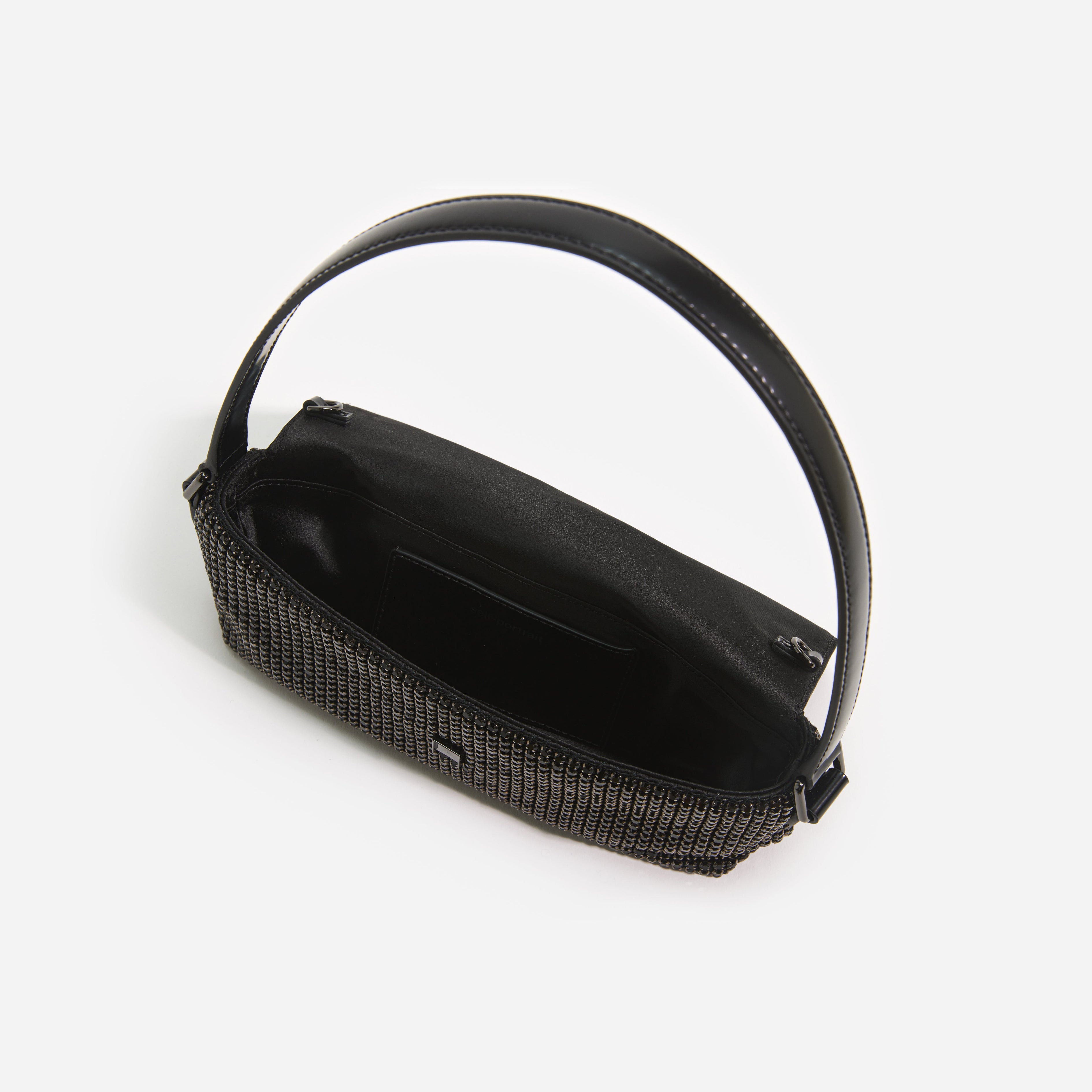 Black Rhinestone Chainmail Shoulder Bag