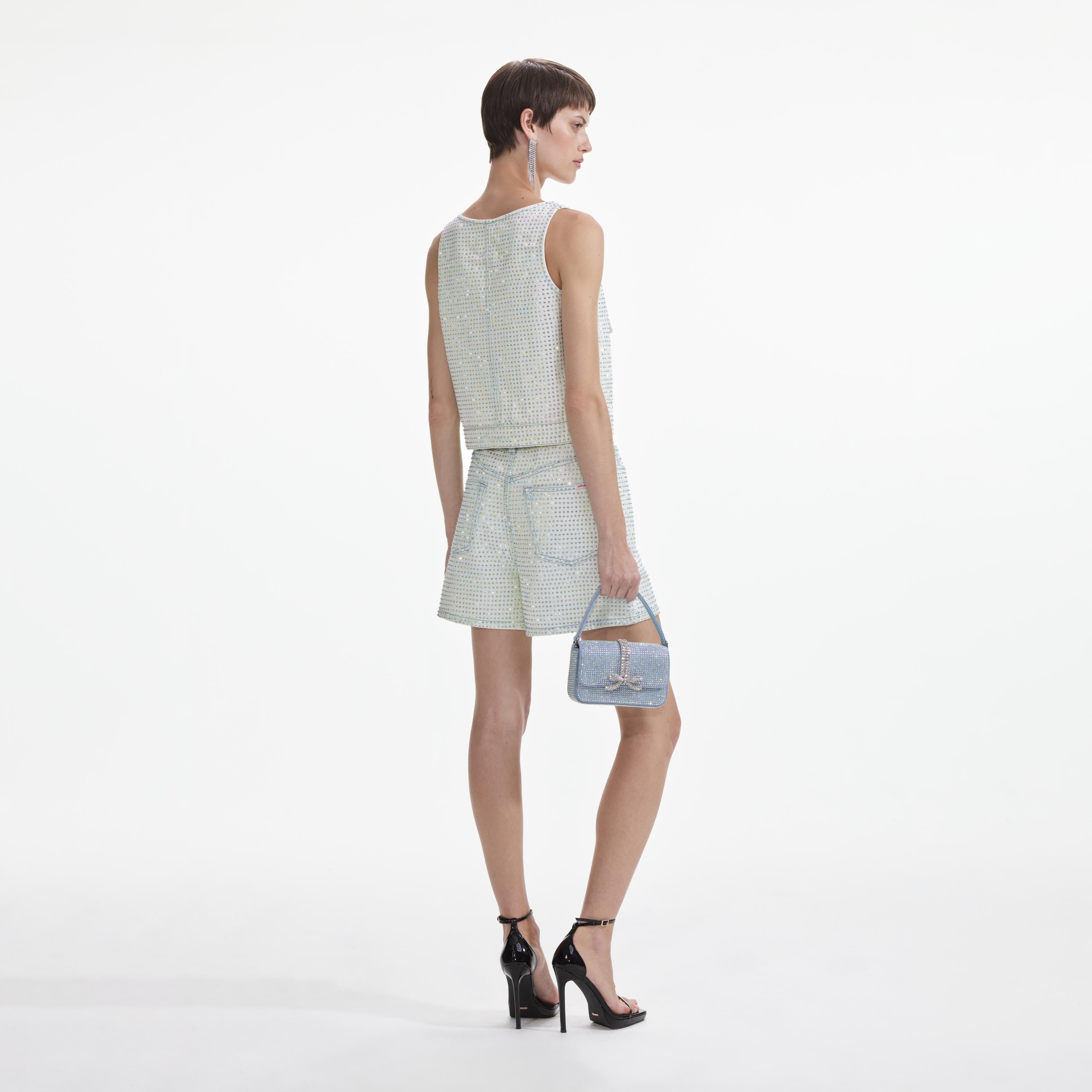 Rhinestone Denim Shorts