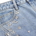 Crystal Embellished Denim Jeans