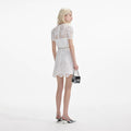 White Lace Diamante Mini Dress