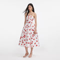Floral Print Taffeta Midi Dress