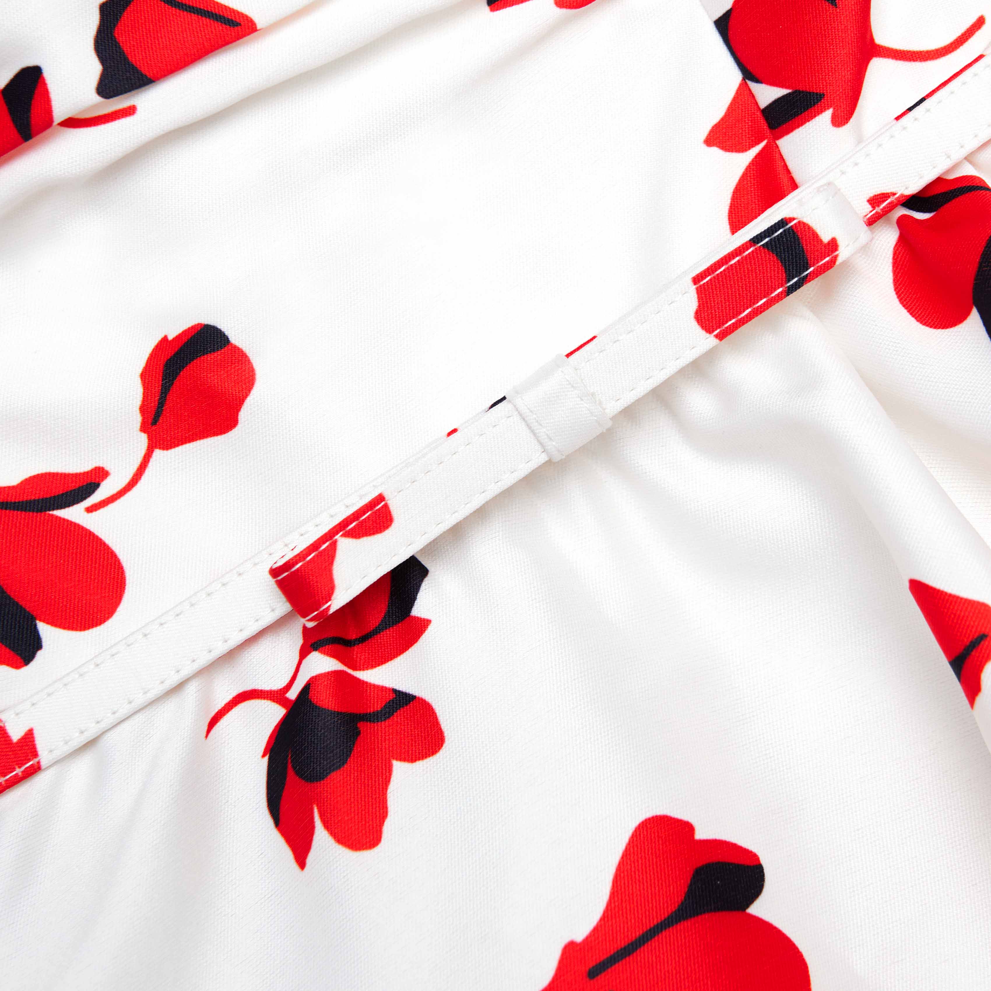 Floral Print Taffeta Midi Dress