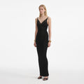 Black Viscose Knit Maxi Dress