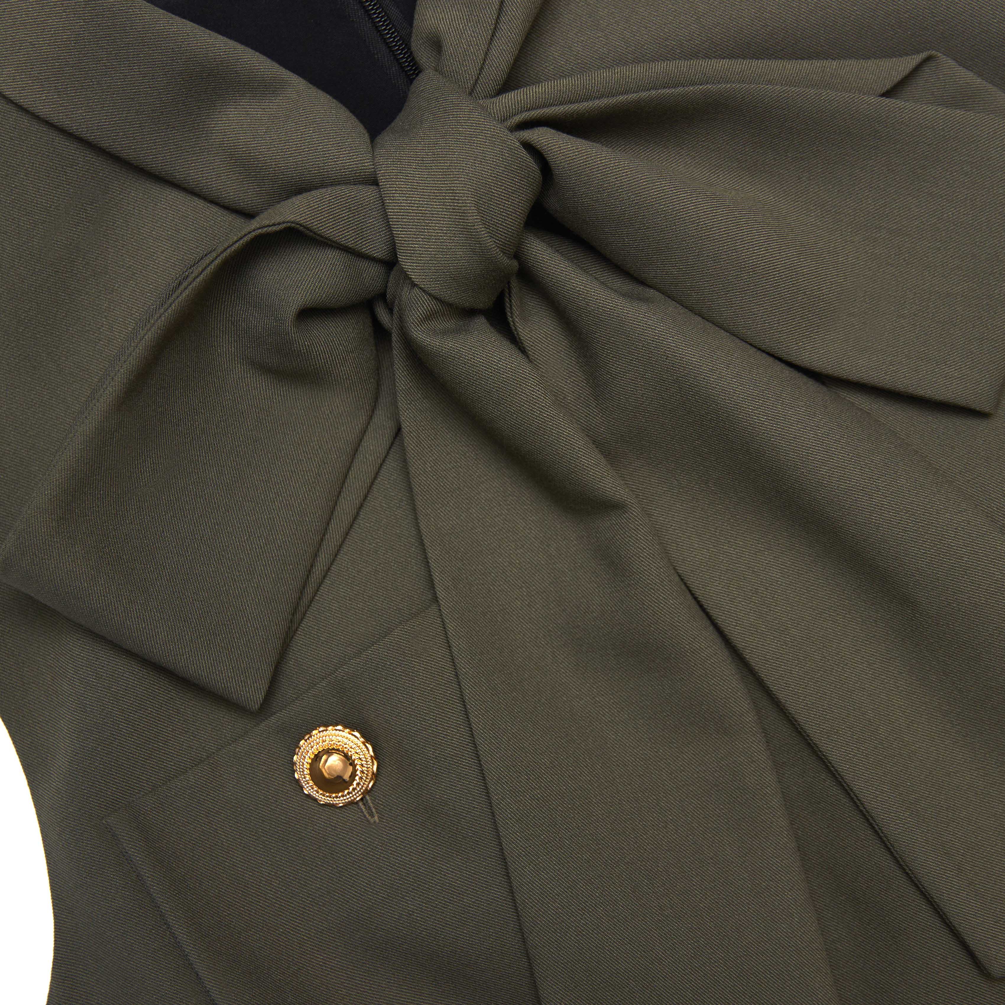 Khaki Twill Mini Dress