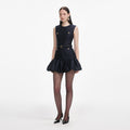 Navy Taffeta Mini Dress