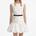 Cream Taffeta Mini Dress