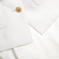 Cream Taffeta Chain Belt Maxi Dress