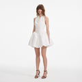 White Halter Neck Mini Dress